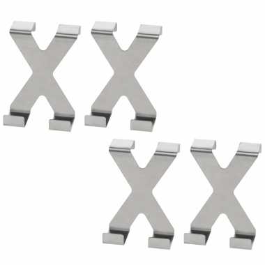 6x zilveren deur kapstokhaken dubbele haak 7 kind